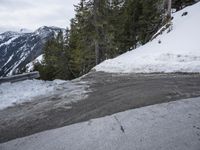 Snowy Mountain Pass in the German Alps