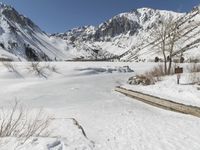 Snowy Mountain Pass in Glacial Wilderness