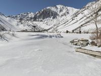 Snowy Mountain Pass in Glacial Wilderness