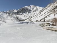 Snowy Mountain Pass in Glacial Wilderness
