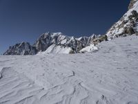 Snowy Mountain Range in the Alps: Clear Sky