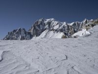 Snowy Mountain Range in the Alps: Clear Sky