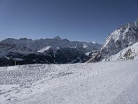 Snowy Mountain Range in the French Alps - 003