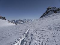 Snowy Mountain Range in the Italian Alps