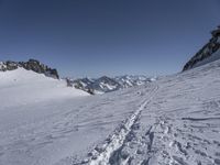 Snowy Mountain Range in the Italian Alps