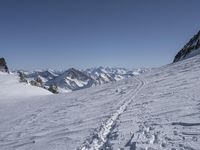 Snowy Mountain Range in the Italian Alps