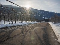 Snowy Mountain Road in the Alps, Germany