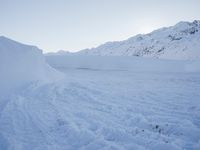 Snowy Mountain Road in the German Alps