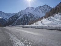 Snowy Mountain Road in Germany, Europe