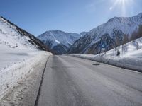 Snowy Mountain Road in Germany, Europe