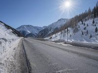 Snowy Mountain Road in Germany, Europe