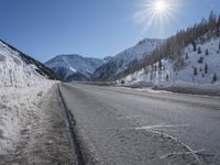 Snowy Mountain Road in Germany, Europe