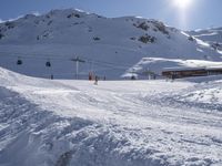 Snowy Mountains Under a Clear Sky in France