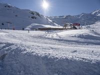 Snowy Mountains Under a Clear Sky in France