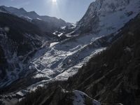 Snowy Mountains and Glaciers: A Moraine View