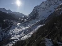 Snowy Mountains and Glaciers: A Moraine View