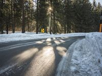 Snowy Road in the Alps of Germany and Switzerland