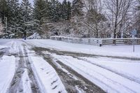 Snowy Road on Asphalt in Canada, Ontario