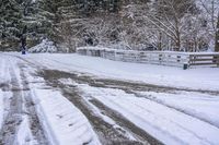 Snowy Road on Asphalt in Canada, Ontario