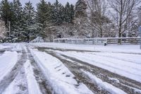 Snowy Road on Asphalt in Canada, Ontario