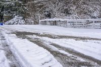 Snowy Road on Asphalt in Canada, Ontario