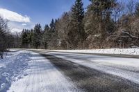 Snowy Road in Canada: Winter Landscape