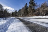 Snowy Road in Canada: Winter Landscape