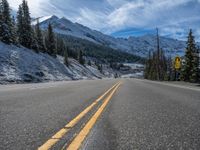 Snowy Road in Colorado: Forest and Mountain Scenery