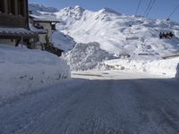 Snowy Road Through the Alps in France