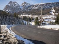 Snowy Road in a Winter Landscape in Germany