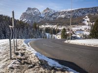 Snowy Road in a Winter Landscape in Germany