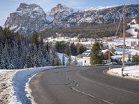 Snowy Road in a Winter Landscape in Germany