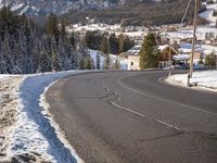 Snowy Road in a Winter Landscape in Germany