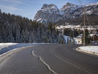 Snowy Road in a Winter Landscape in Germany