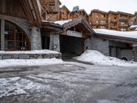 Snowy Suburban Road in the French Alps