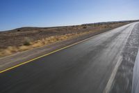 South African Road: Desert, Clear Sky, and Dawn Horizon