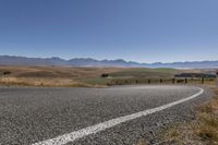 Asphalt Road in New Zealand's South Island