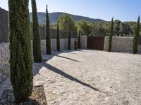 Spain's Architecture: Garden with Stone Wall