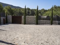 Spain's Architecture: Garden with Stone Wall