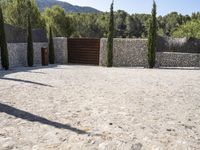 Spain's Architecture: Garden with Stone Wall