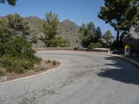 Spain's Asphalt Road: Curves and Nature Landscape