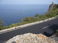 Coastal Road in Spain: Blue Ocean and Bridge