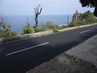 Coastal Road in Spain: Blue Ocean and Bridge