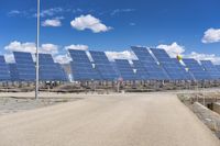 Spain Desert Landscape Road with Solar Plant