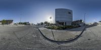 the building is very high resolution in this image and appears to be a building with a curved