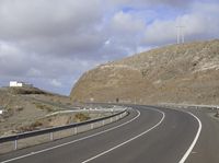 Spain Road Through Asphalt Desert Mountains