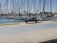 Spain Valencia Marina with Sailboats and Pier