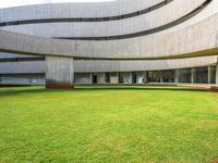 Spanish Architecture: Low Grass-Covered Building