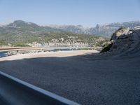 Spanish Landscape with Ocean Views: Asphalt Road 001