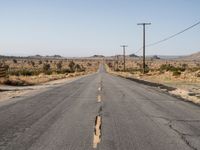 Straight Down The Road in California Desert